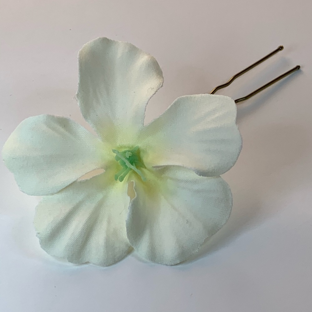 White Orchid Hair Pins